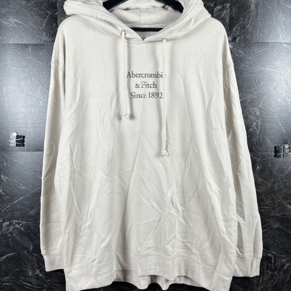 Abercrombie&Fitch Women's Beige Soft A&F Fleece Hoodie XL -Flaws